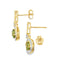 1.23ct Peridot Diamond Dangle Earrings in 10KT Yellow Gold
