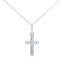 Pendentif croix en diamant de 0,05 ct en or blanc 14KT