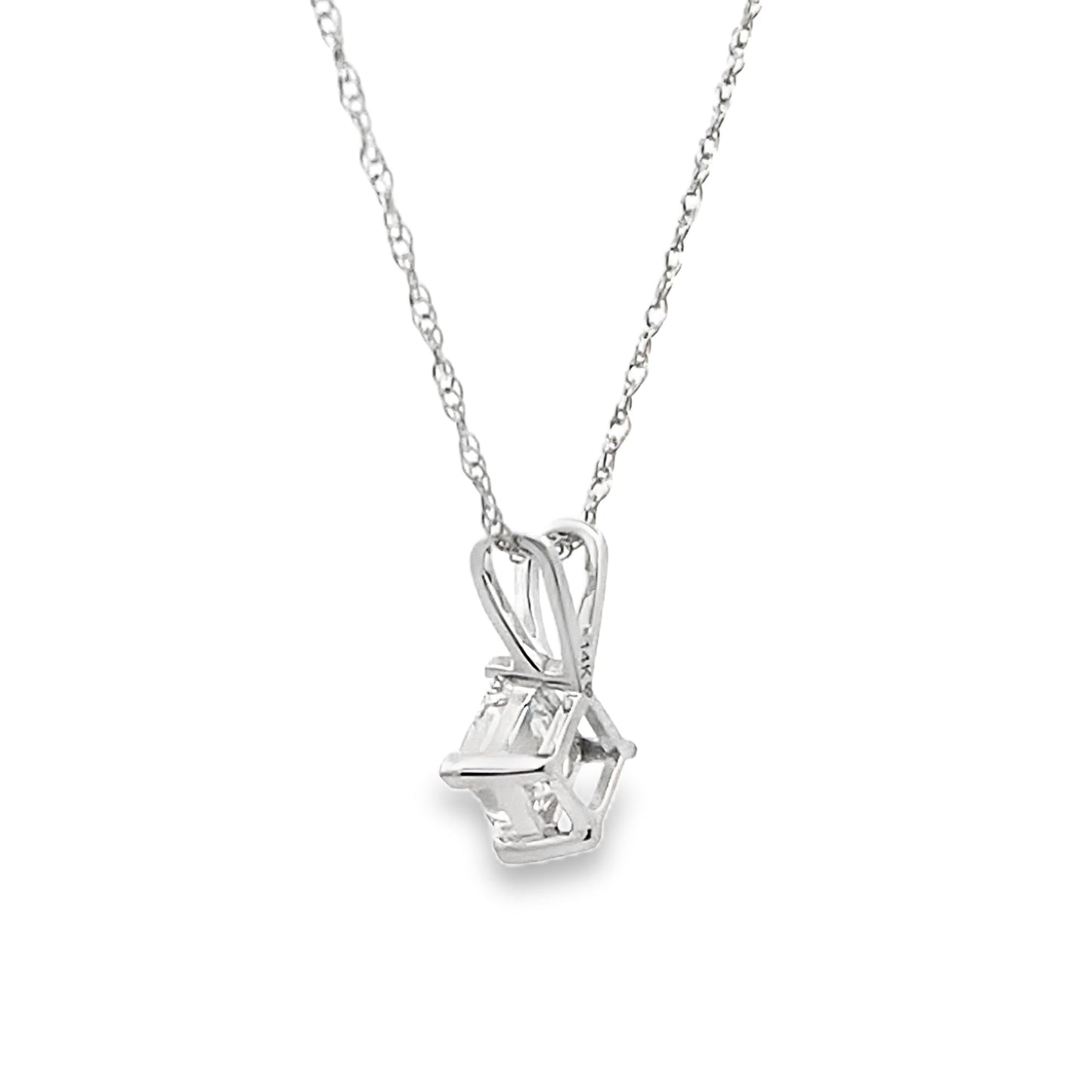 Natural .40ct Lab Grown Diamond Pendant in 14KT White Gold