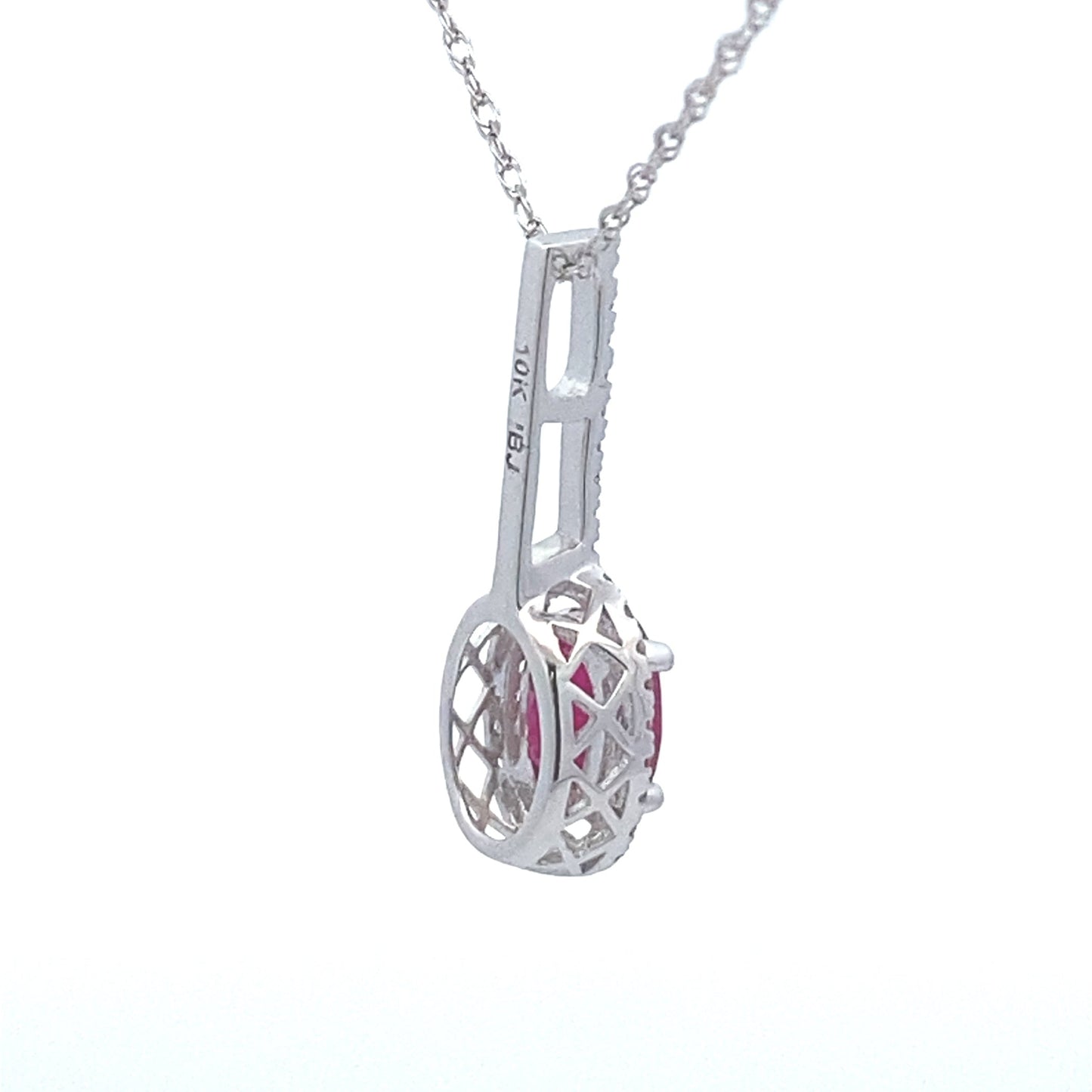 .45ct Ruby and Diamond Pendant in 10KT White Gold