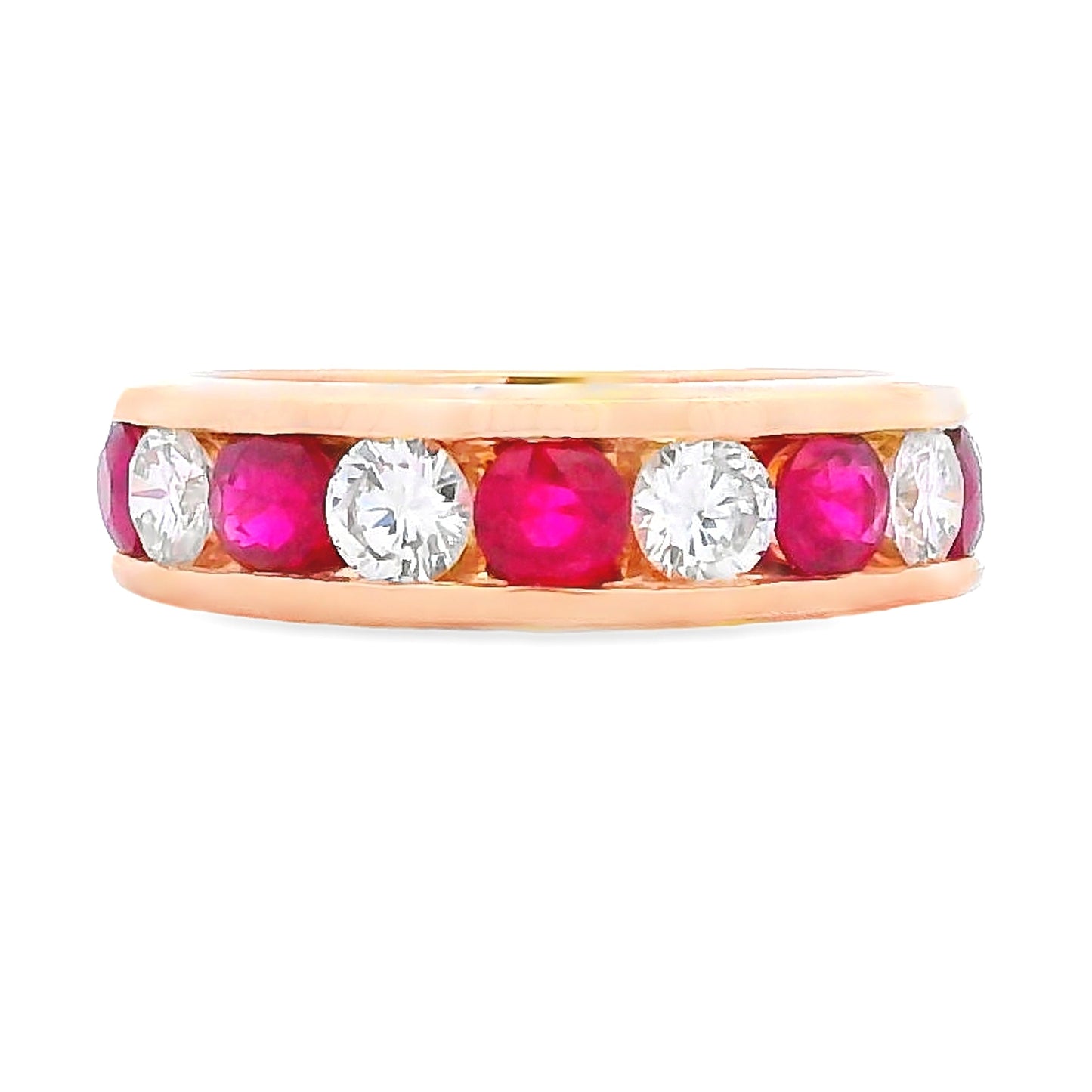2.50ct Ruby and Diamond Wedding Band in 14KT Yellow Gold