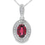 .58ct Colgante de Granate y Diamante en Oro Blanco de 10KT