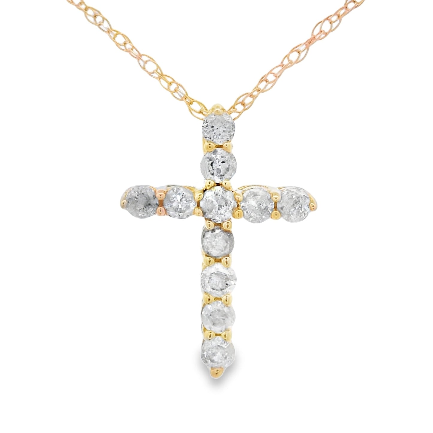 .19ct Diamond Cross Pendant in 14KT Yellow Gold