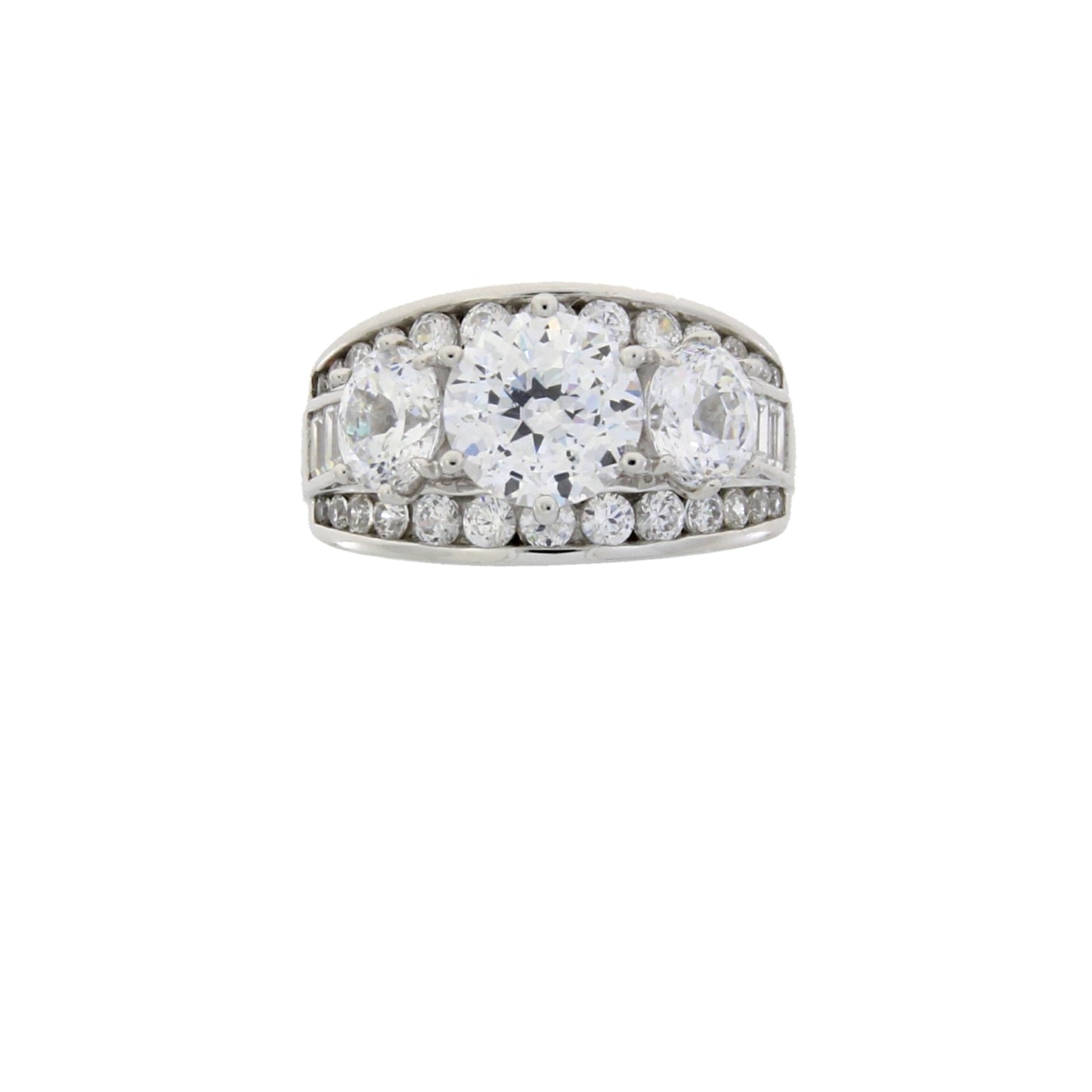 Genuine Cubic Zirconium CZ Sterling Silver Engagement Ring
