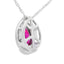 .52ct Pendentif en Grenat et Diamant en Or Blanc 10KT