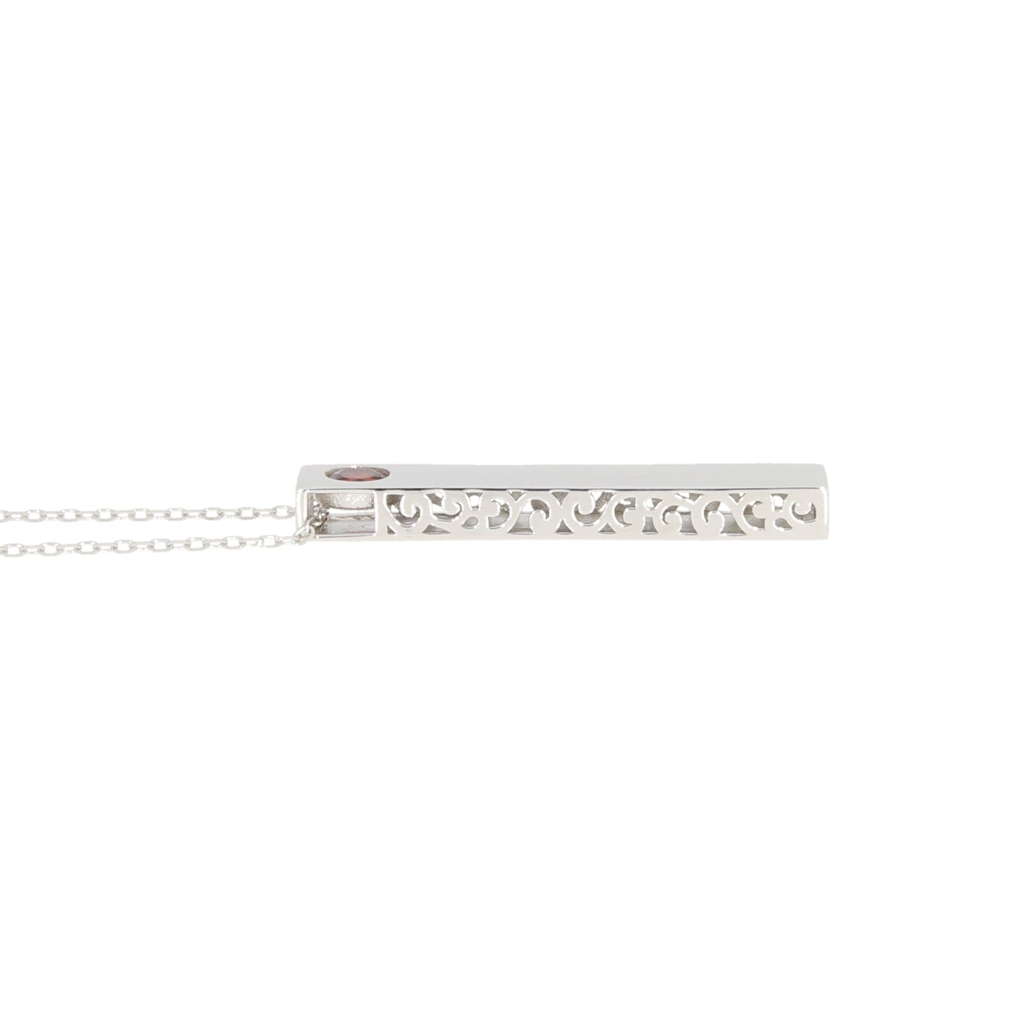 Genuine Garnet Fashion Pendant in Sterling Silver