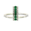 Bague en diamant émeraude naturelle de 0,25 ct en or blanc 14KT