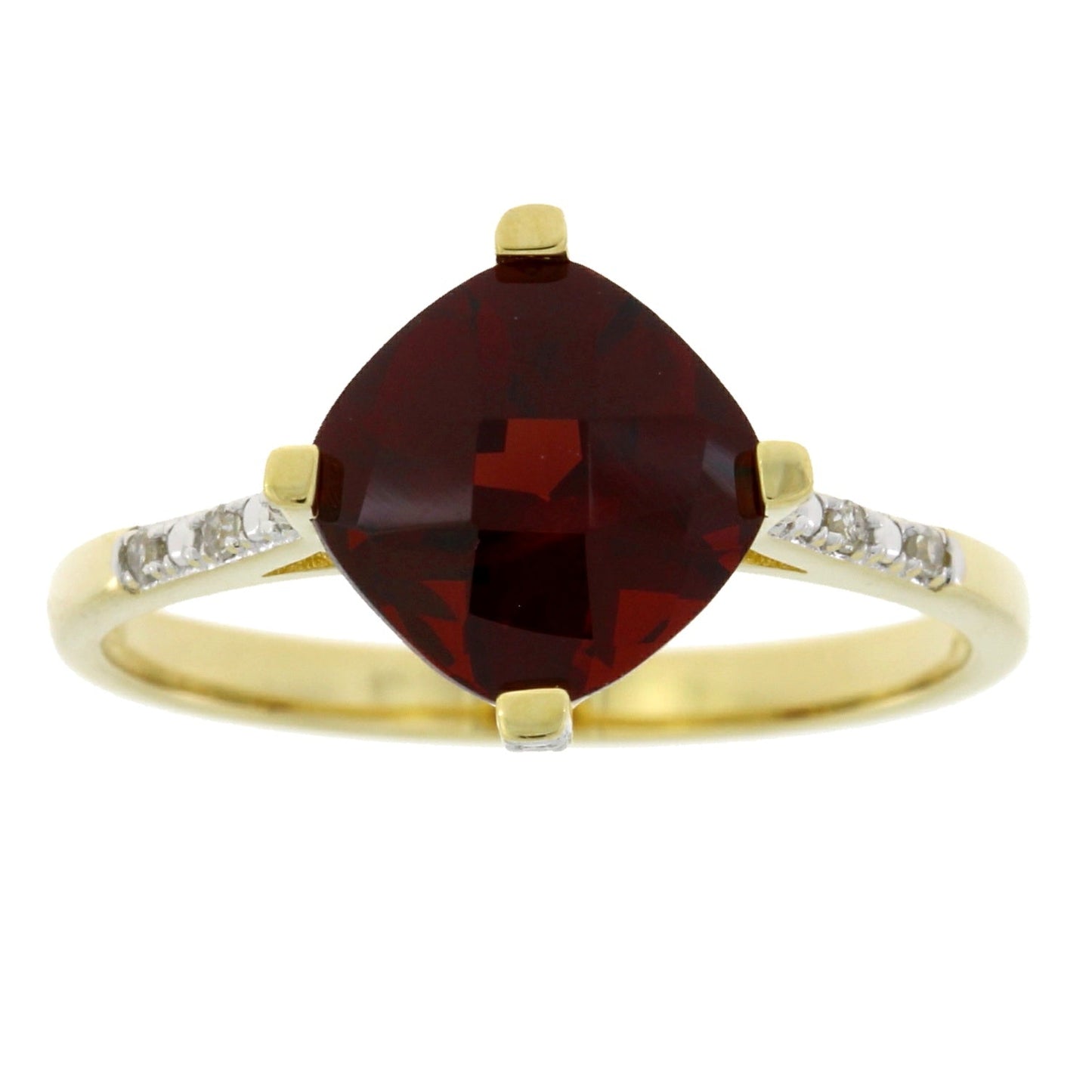 Anillo de Diamante de Granate de 1.25ct en Oro Amarillo de 10KT