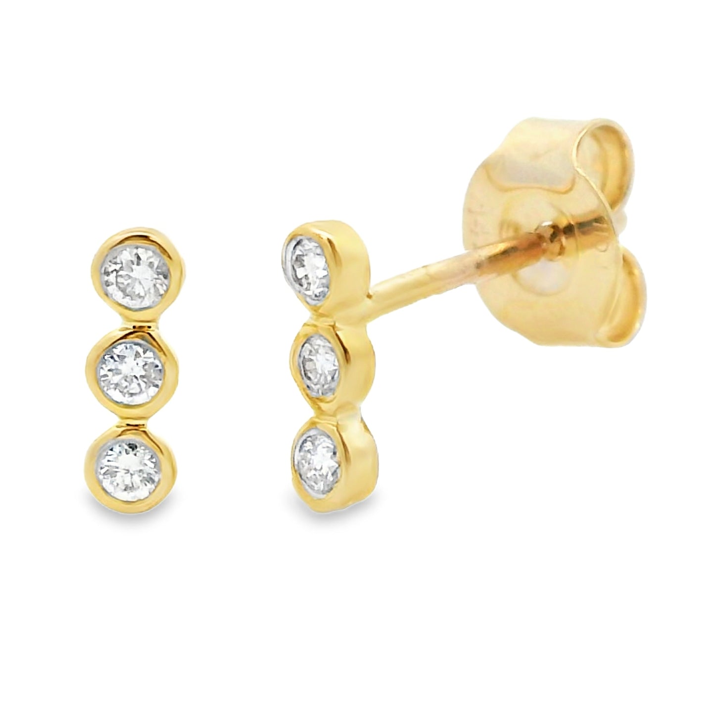 .09ct Boucles d'oreilles en diamant pendantes en or jaune 14KT