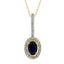Sapphire Diamond Fashion Pendant in 14KT Yellow Gold
