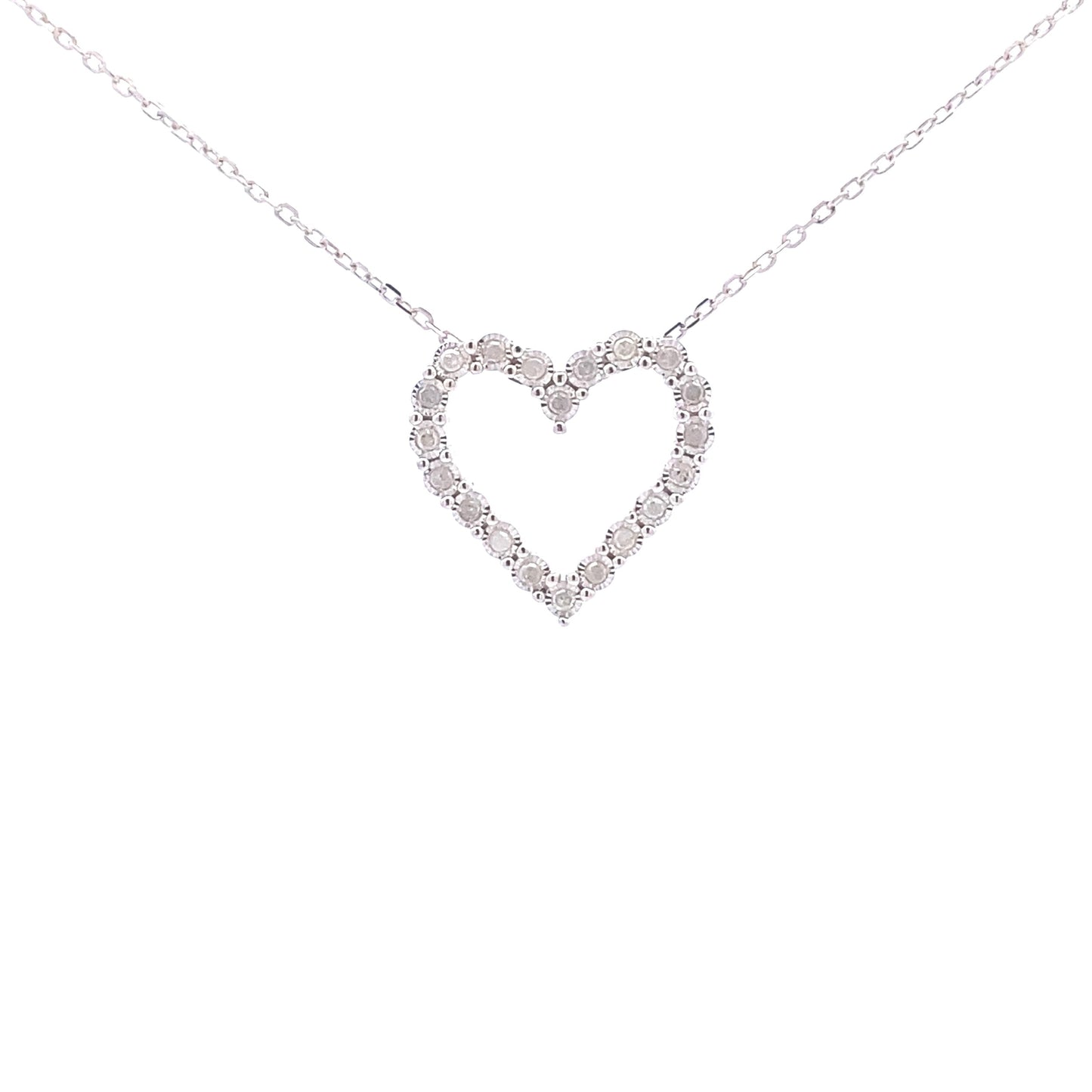 .25ct Diamond Heart Pendant in Sterling Silver
