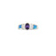 Cubic Zirconia & Created Opal Sterling Silver Engagement Ring