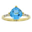 Bague en Diamant de Topaze Bleue de 1,20 ct en Or Jaune 10KT