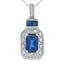 .84ct Sapphire Diamond Pendant in 14KT White Gold