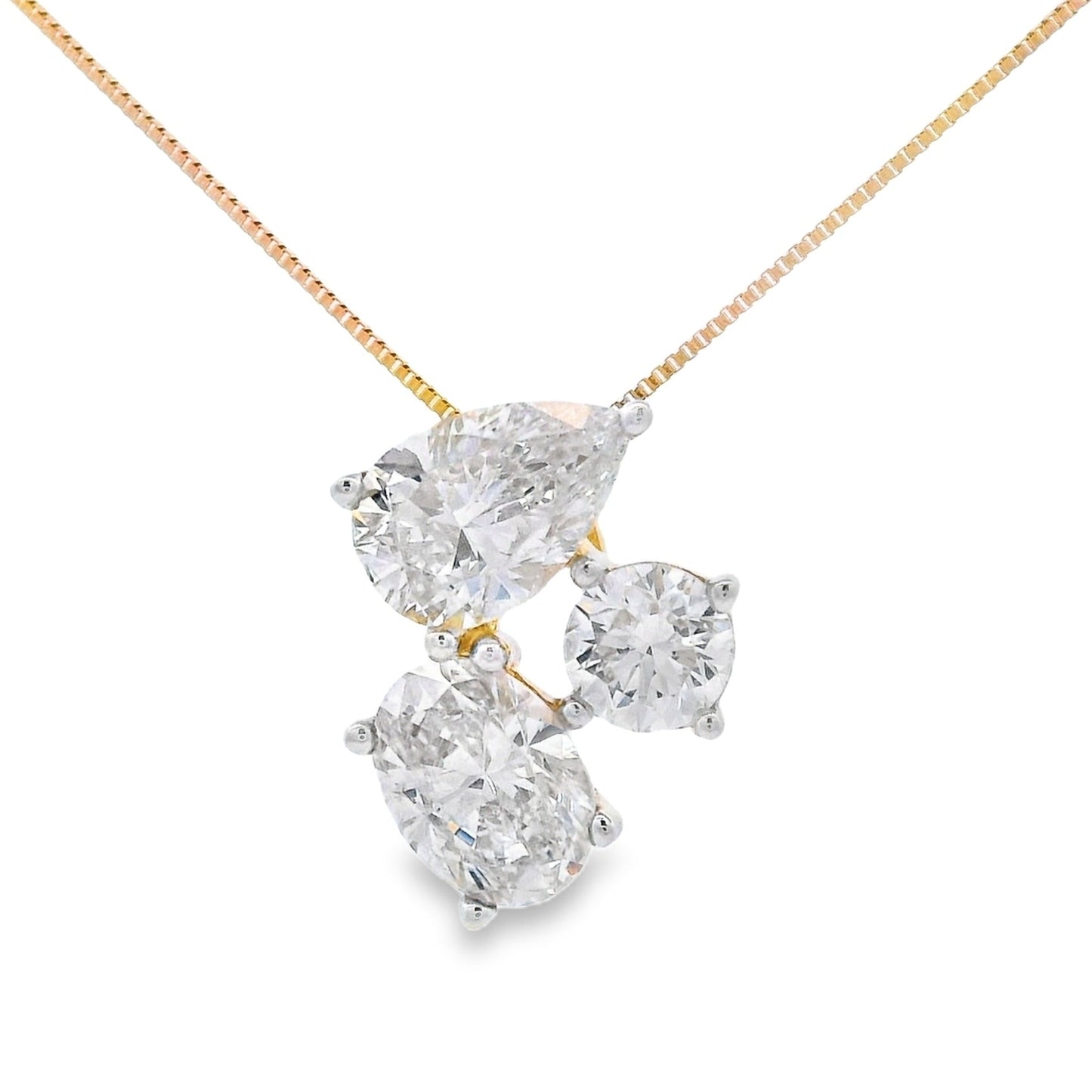Pendentif de mode en diamant cultivé en laboratoire en or jaune 14KT