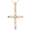 Opal Diamond Cross Pendant in 10KT Yellow Gold
