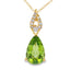 Peridot and Diamond Pendant in 10KT Yellow Gold