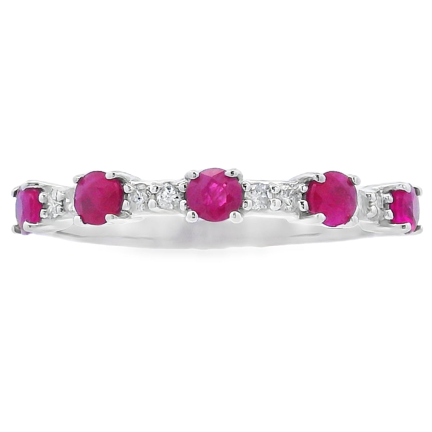 .70ct Ruby Diamond Wedding Band Ring in 10KT White Gold