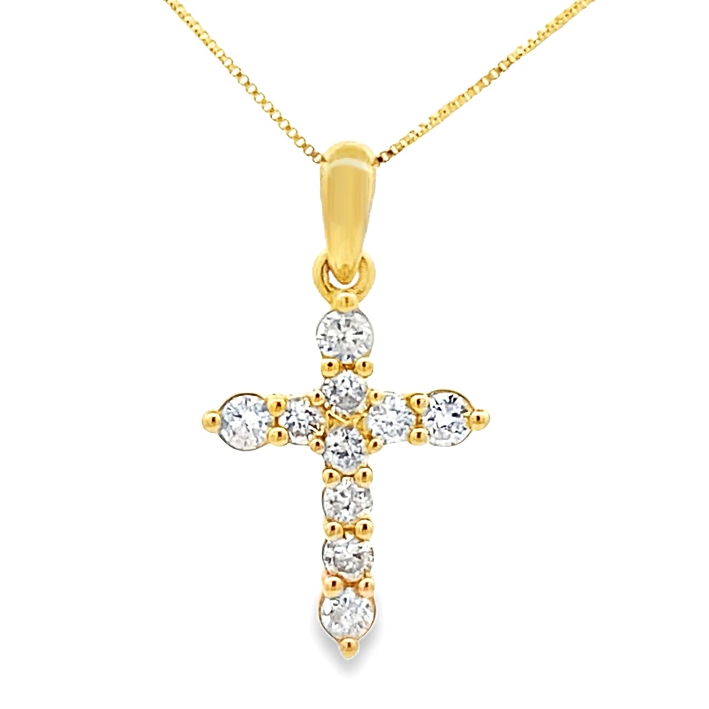 .23ct Diamond Cross Pendant in 14KT Yellow Gold