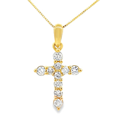 .23ct Diamond Cross Pendant in 14KT Yellow Gold