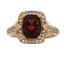 Genuine 3.13ct Garnet and Diamond Ring in 10KT Rose Gold