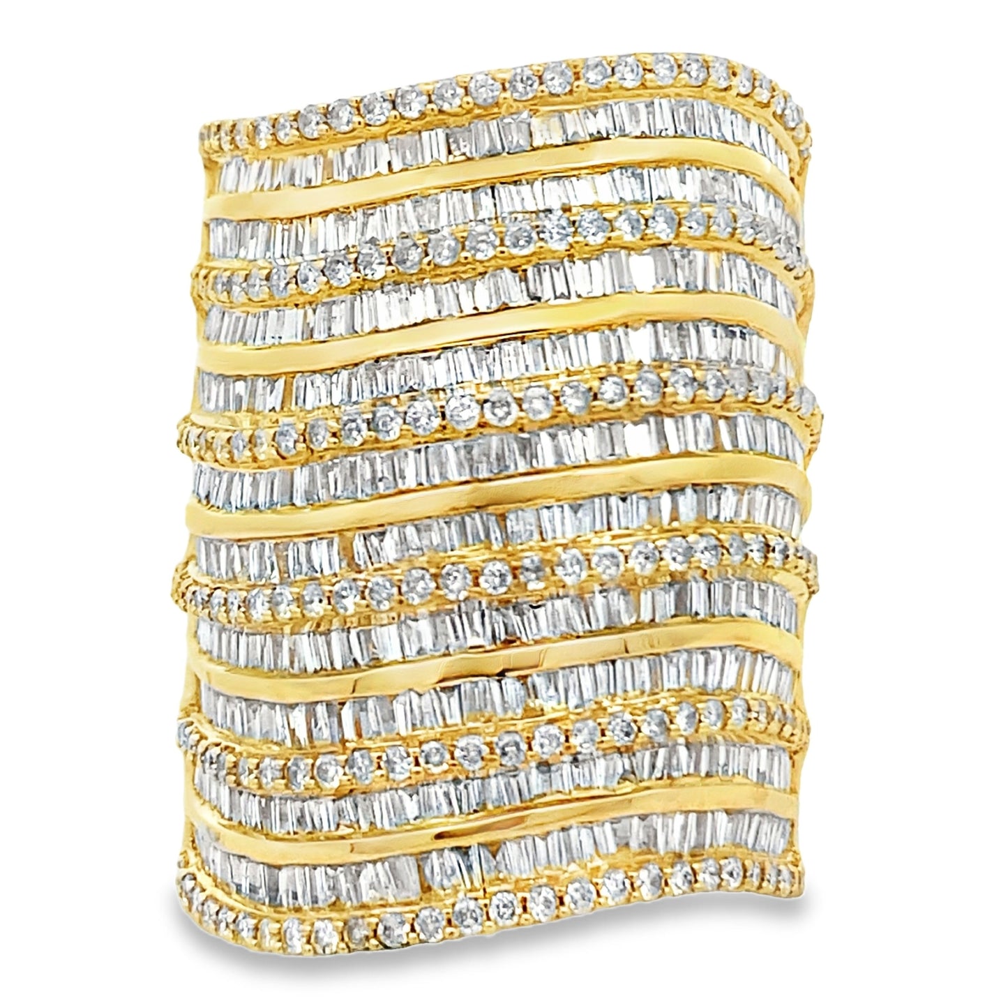 Genuine 3.25ct Diamond Ring in 14KT Yellow Gold