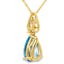 Blue Topaz and Diamond Pendant in 10KT Yellow Gold