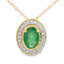 .46ct Emerald and Diamond Pendant in 10KT Yellow Gold