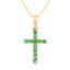 .20ct Emerald Cross Pendant in 14KT Yellow Gold