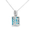 Pendentif en topaze bleue de Londres en or blanc 10KT