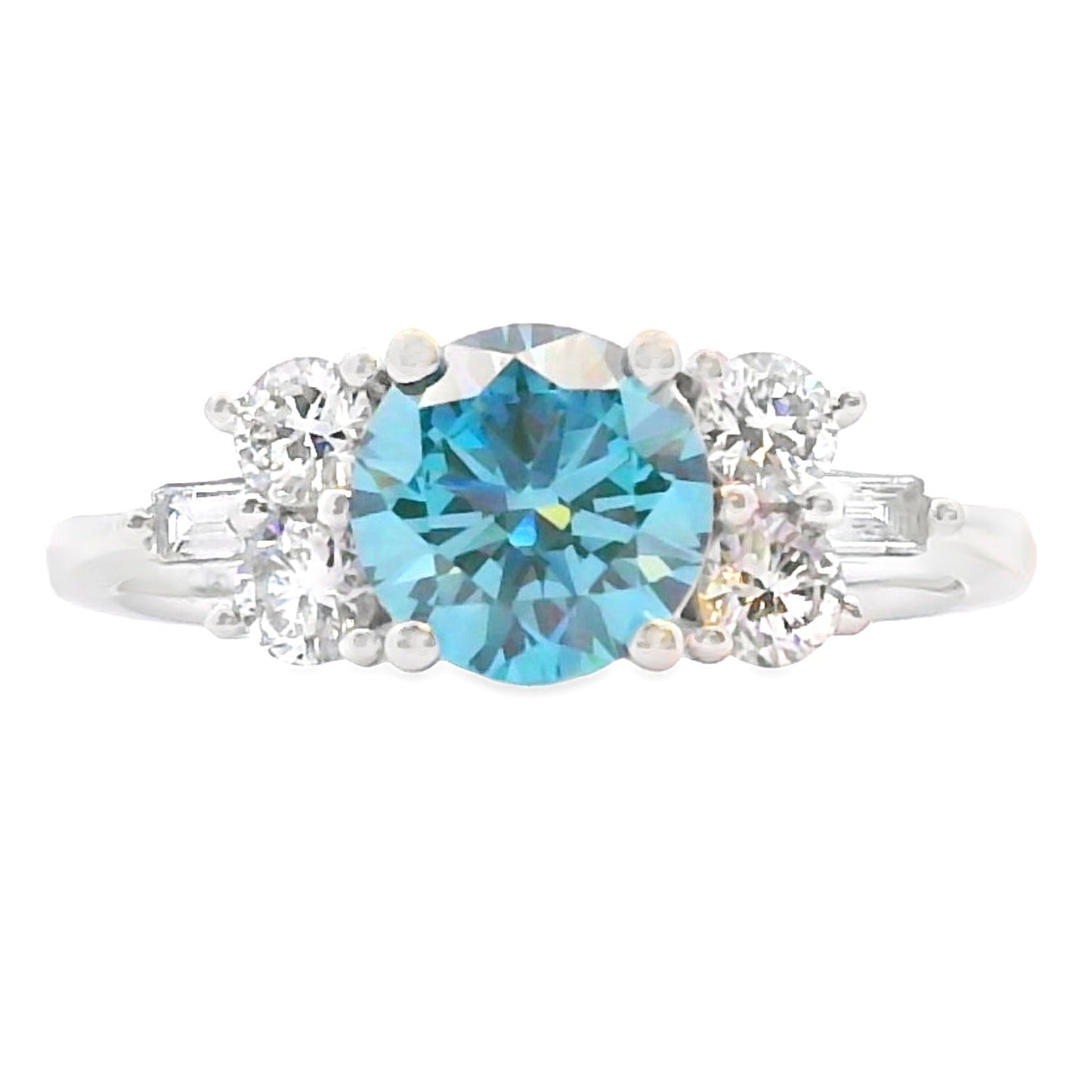 Bague de fiançailles en diamant cultivé en laboratoire de 1,85 ct en or blanc 14KT