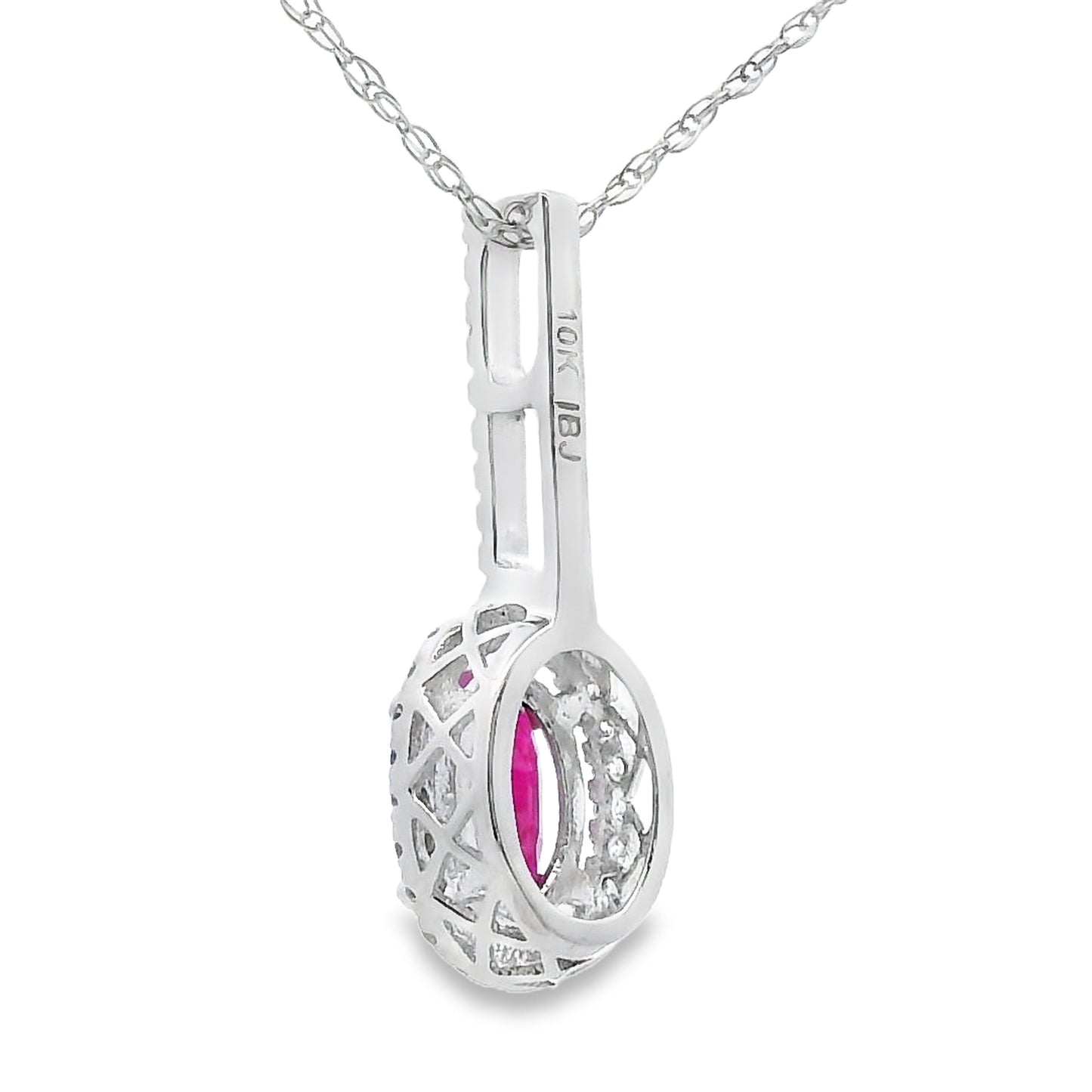 .61ct Ruby and Diamond Pendant in 10KT White Gold