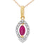 .26ct Pendentif en Rubis et Diamant en Or Jaune 10KT