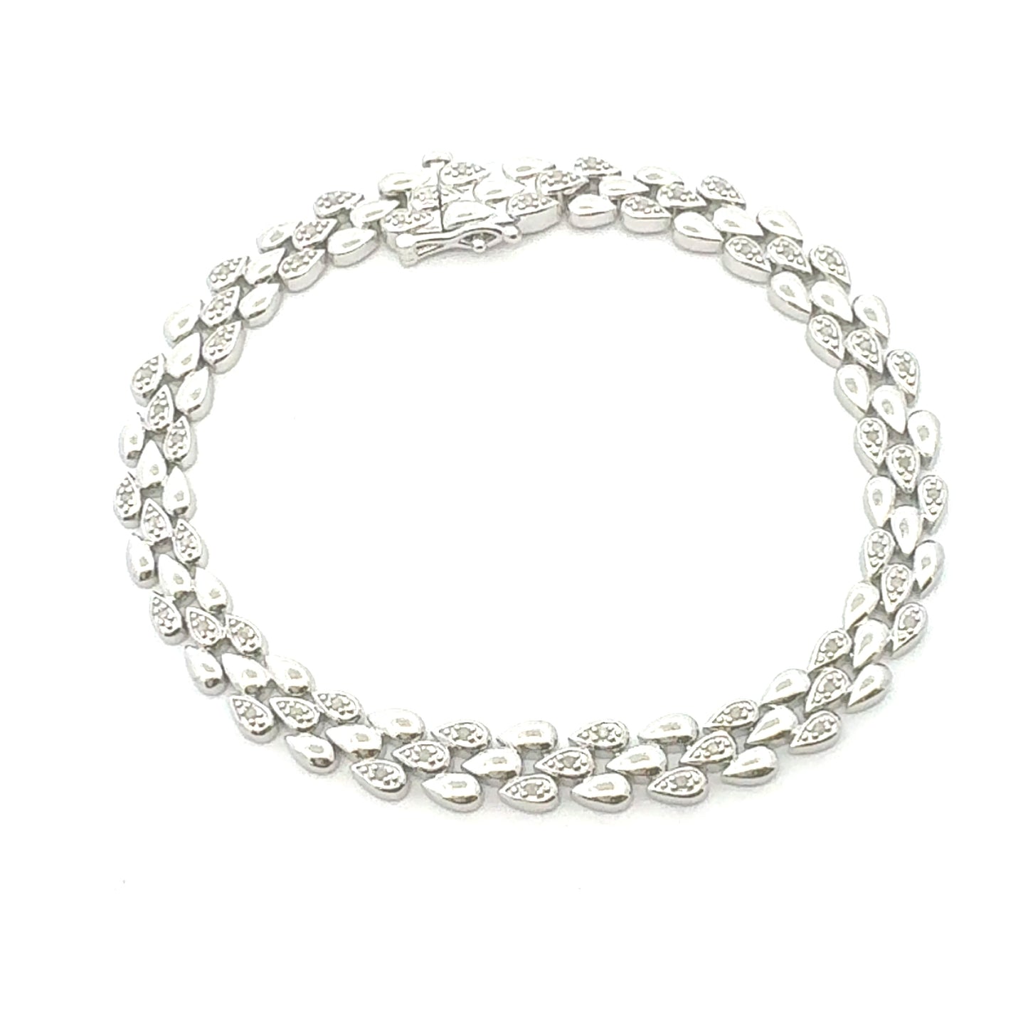 Genuine .25ct Diamond Tennis Bracelet in Sterling Silver