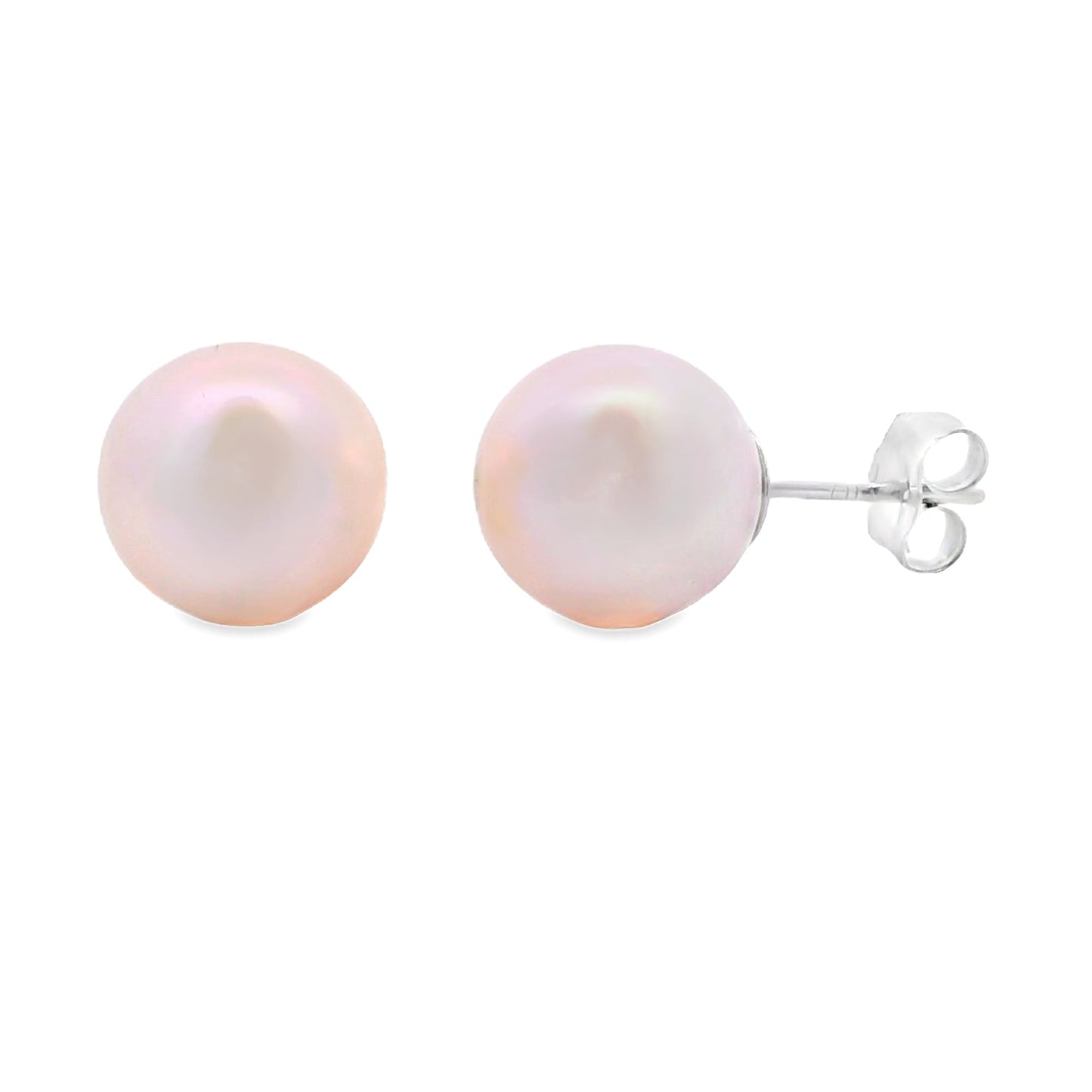 Boucles d'oreilles en perles d'eau douce naturelles en or blanc 14KT