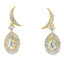 Aquamarine Diamond Dangle Earrings in 10KT Yellow Gold