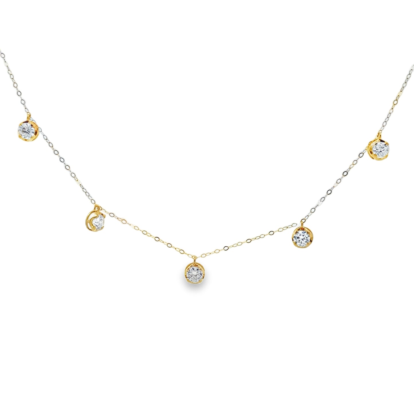 Collier en diamant cultivé en laboratoire de 1,58 ct en or jaune 14KT