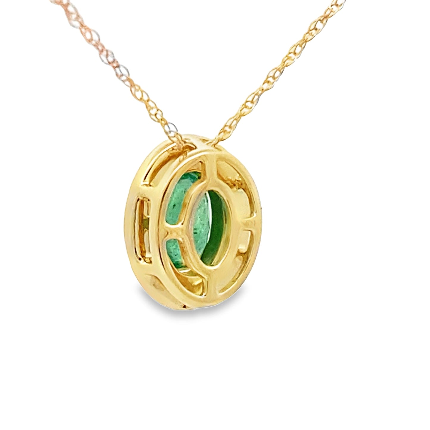 .46ct Emerald and Diamond Pendant in 10KT Yellow Gold
