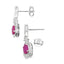 Boucles d'oreilles pendantes en rubis et diamants de 1,40 ct en or blanc 10KT