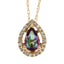 Colgante de moda con diamante de topacio tratado en oro rosa de 14KT