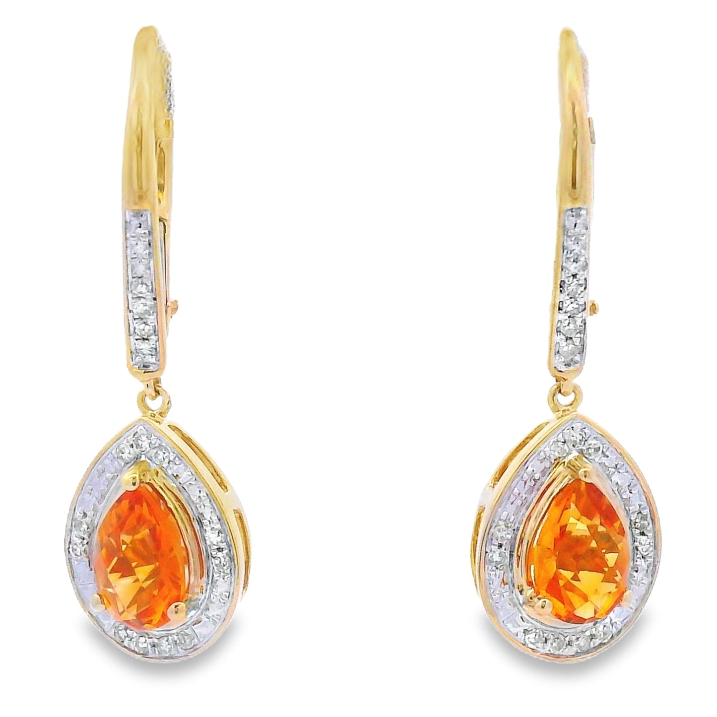 Boucles d'oreilles pendantes en améthyste et diamant de 0,88 ct en or jaune 10KT