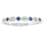 Conjunto de Anillos Apilables de Zafiro y Diamante en Oro Blanco de 14KT