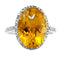 Anillo de Diamante de Citrino Natural de 5.17ct en Oro Blanco de 14KT