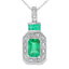 .64ct Emerald and Diamond Pendant in 14KT White Gold