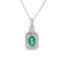 .57ct Pendentif Émeraude et Diamant en Or Blanc 14KT