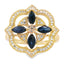 Genuine .88ct Sapphire and Diamond Ring in 14KT Yellow Gold