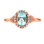 Anillo de Acuamarina y Zafiro Creado en Oro Rosa de 10KT