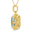 Pendentif en topaze bleue et diamant en or jaune 10KT