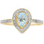 Anillo de Diamante de Aguamarina de 0.39ct en Oro Amarillo de 10KT