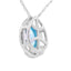 Pendentif en topaze bleue et diamant en or blanc 10KT
